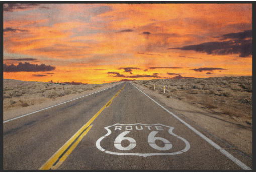 Fußmatte mit Route-66-Motiv